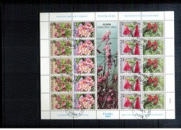 Jugoslawien / Yugoslavia / Yougoslavie 2001 Michel 3027-30 Blumen / Flowers Kleinbogen / Sheet Gestempelt / Fine Used - Usados