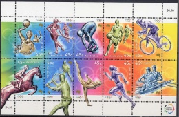 Australia 2000 Olympic Games Stamps S/s Rowing Hockey Cycling Tennis Horse Equestrian Basketball Water Polo - Verano 2000: Sydney