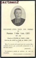 FAIRE-PART DE DECES MONSIEUR L'ABBEE LOUIS GIVRY VICAIRE A COURS 69 RHONE - Cours-la-Ville