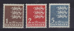 Danemark N° 304a à 306a Neufs ** - Série Courante - Papier Fluorescent - Nuevos