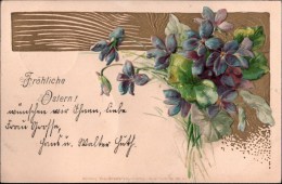 ! 1905 Dekorative Alte Jugendstil Präge Osterkarte Fröhliche Ostern, Easter, Verlag Theo Stroefer Serie 179 No 1 - Pasen