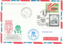 Österreich 1981 Ballonpost 2130 Mistelbach, Bordstempel OE- AZP Pro Juventute - Ballons