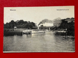 AK Berlin Wannsee Dampferhaltestelle Dampfer Brücke 1919 - Wannsee