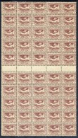 UPPER SILESIA 1920 Definitive 3 Pfg. In Block Of 50 With 5 Gutter Pairs MNH / **.  Michel 14a - Sonstige & Ohne Zuordnung