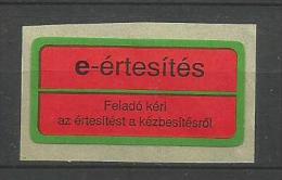 Hungary Letter Label - Timbres De Distributeurs [ATM]