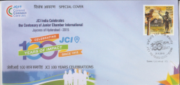 India  2015  Junior Chamber International  Hyderabad  Special Cover # 88093  Inde Indien - Covers & Documents