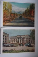 KAZAKHSTAN. ALMATY Capital.  2 Postcards Lot - Old Pc 1956 - Kazajstán