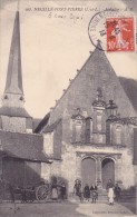 CPA 37 @ NEUILLE PONT PIERRE @ L'Eglise - Collection Besnier Tabacs - Attelage Carte Animée De 1913 - Neuillé-Pont-Pierre