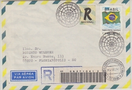 Brazil 1992 Registred Cover Base Cde. Ferraz (26256) - Bases Antarctiques