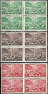 Viererblocks  "Landschaften"  (12 F./15 F. + 18 F.)             1949 / 51 - Unused Stamps