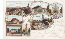 Waal Im Allgäu, Farb-Litho Mit Postamt, 1901 - Buchloe