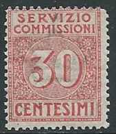 1913 REGNO SERVIZIO COMMISSIONI 30 CENT MH * - Y082 - Vaglia Postale