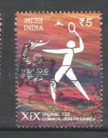 INDIA, 2010, FINE USED, XIX Commonwealth Games Badminton, 1 V - Oblitérés