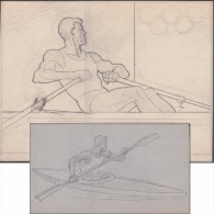 Saint Marin 1960 Y&T 496. 2 Dessins De Corrado Mancioli, Pour La Série « Jeux Olympiques De Rome ». Canoë Et Kayak - Canoa