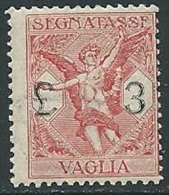 1924 REGNO SEGNATASSE PER VAGLIA 3 LIRE MH * - Y082 - Vaglia Postale