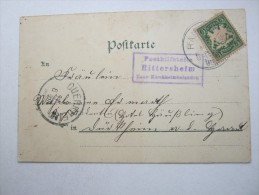 1898 , Posthilfsstelle  Rittersheim  Taxe  Kirchheimbolanden, Seltener Stempel Auf Karte - Cartas & Documentos