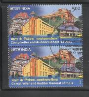 INDIA, 2010, FIRST DAY CANCELLED,PAIR,  Comptroller And Auditor General Of India, - Gebraucht