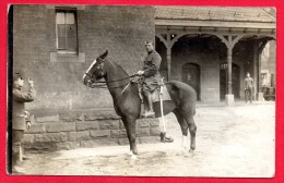 Carte-photo. Cavalier Belge Et Soldats Du  9ème Régiment De Ligne - Régiments