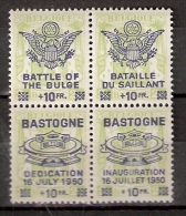 100305 Sc CB1&2, 265&361[BLOCKS OF 4]PRIVATE O.P. BASTOGNE DEDICATION DU MEMORIAL DE LA BATAILLE DU SAILLANT - WW II (Covers & Documents)
