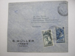 TRIEST  , 1952, Storia Postale    Germania - Express Mail