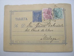 1879, Tarjeta Postal    MADRID  -  Malaga - Lettres & Documents