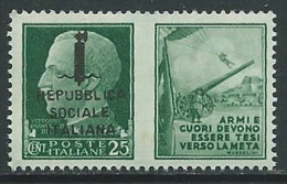 1944 RSI PROPAGANDA DI GUERRA 25 CENT MNH ** - Y098-5 - Propaganda Di Guerra