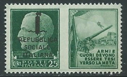 1944 RSI PROPAGANDA DI GUERRA 25 CENT MNH ** - Y098-7 - Propaganda Di Guerra