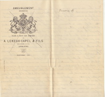 Facture Ameublement Lekeux Capel à Verviers - 1800 – 1899