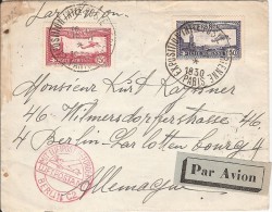 PARIS_EXPO INTERNATIONALE POSTE AERIENNE 1930_Lettre Pour Berlin+Cachet Poste Aérienne Allemande - 1960-.... Briefe & Dokumente