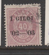 ISLANDE N° 31 40A LILAS SURCHARGE 1 GILDI 02-03 DENTELE 14 X 13 1/2 OBL - Used Stamps