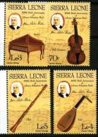 SIERRA LEONE Musique. TRICENTENAIRE NAISSANCE DE JS BACH, Yvert N° 661/64 ** MNH - Music