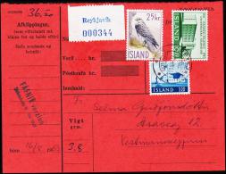 1960. Islandic Falcon. 25 Kr. Fylgibréf. REYKJAVIK 17.VIII.63. (Michel: 339) - JF180949 - Storia Postale