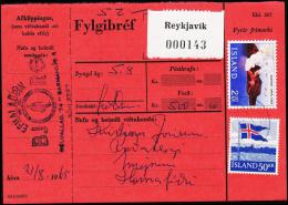 1958. Flag. 50 Kr. Fylgibréf. Verd 500 Kr. REYKJAVIK 21.VIII.65. (Michel: 328) - JF180950 - Ongebruikt