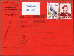 1960. Islandic Falcon. 25 Kr. Fylgibréf. REYKJAVIK 11.VI.63. (Michel: 339) - JF180945 - Covers & Documents