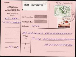 1959. Fauna. 5 Kr. Salmon.Fylgibréf. REYKJAVIK 19.1.61. (Michel: 338) - JF180993 - Ongebruikt