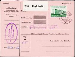 University Of Island. 10 Kr. Perf. Fylgibréf. REYKJAVIK 26.III.62. (Michel: 358A) - JF181023 - Briefe U. Dokumente