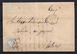 1871 , ALAVA , CARTA CIRCULADA ENTRE VITORIA Y TOLOSA , RUEDA DE CARRETA Nº 48 - Cartas & Documentos