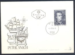 Austria Österreich FDC Cover 1966: Cartography Maps: Peter Anich; Geografische Gerät - Globus; Landkarte; Bücher; Compas - Geography