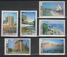 Romania 1982. Famous Buildings / Hotels Set MNH (**) Michel: 3886-3891 / 3.30 EUR - Unused Stamps