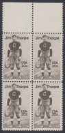 !a! USA Sc# 2089 MNH BLOCK W/ Top Margins - Jim Thorpe - Sheets