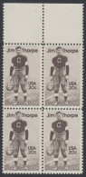 !a! USA Sc# 2089 MNH BLOCK W/ Top Margins - Jim Thorpe - Fogli Completi