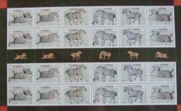 China 2001-22 Six Steed At Zhaoling Mausoleum Stamps Sheet Horse Relic Archeology - Archeologie