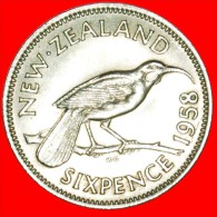 + DRESSED QUEEN: NEW ZEALAND ★ 6 PENCE 1958! NICELY TONED! LOW START ★ NO RESERVE! - Nieuw-Zeeland