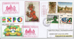 CAMBODIA/CAMBODGE. UNIVERSAL EXPO MILANO 2015, Letter From The Pavilion Of Cambodia, With The Official EXPO Stamp - 2015 – Milaan (Italië)