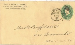 BAT-L5 - ETATS-UNIS Entier Postal De 1891 Avec Entête De La White Star Line New York - ...-1900