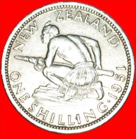 + MAORI WARRIOR (1948-1952): NEW ZEALAND ★ 1 SHILLING 1951! LOW START ★ NO RESERVE! George VI (1937-1952) - Nueva Zelanda