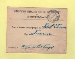 Reja Portugal - Courrier En Franchise Pour Le Bureau Telegraphique De St Etienne - 1936 - Marcophilie