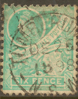 NSW 1898 6d Emerald-green QV SG 297fa U #QO151 - Oblitérés