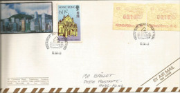 HONG-KONG. Lettre Du GRAND HOTEL Affranchie Avec Frama ATM DRAGON Hong-Kong & Cathedrale De Hong-Kong 1989 - Brieven En Documenten