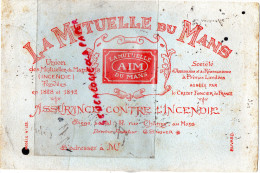 72 - LE MANS - BUVARD LA MUTUELLE DU MANS- AIM- INCENDIE- 37 RUE CHANZY - - Banco & Caja De Ahorros